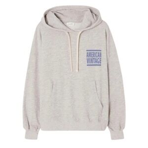 American Vintage Gray Hoodie with Purple Logo